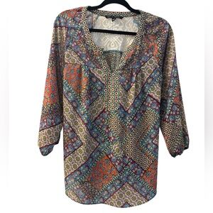 Zac & Rachel Colorful Geometric Blouse